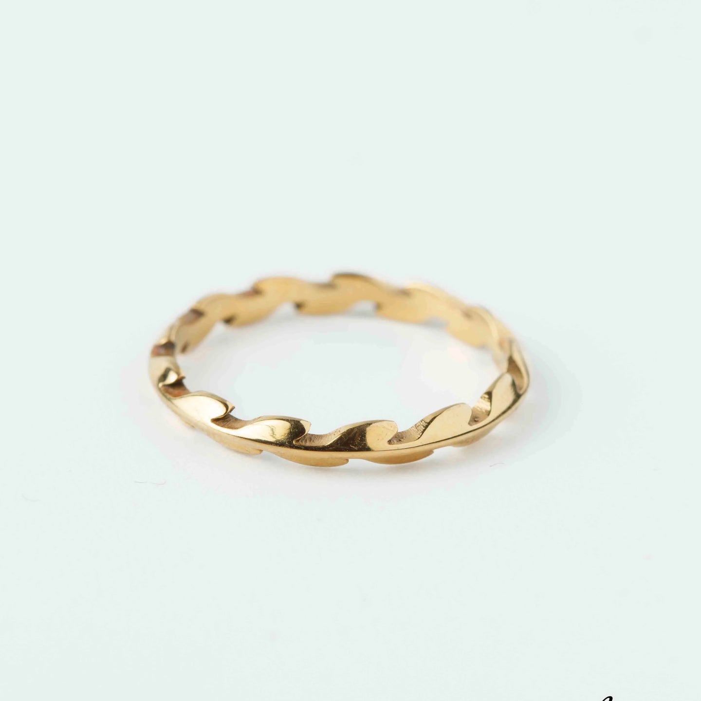 Minimalist thin band 18k gold plated tarnish free ring